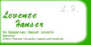 levente hanser business card